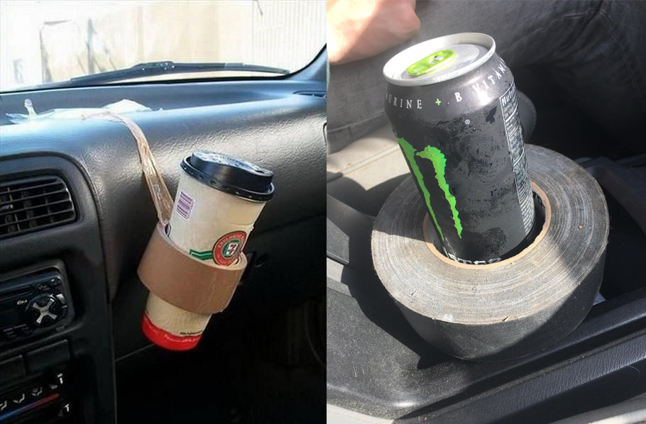 Use Duct Tape As Cup Holder