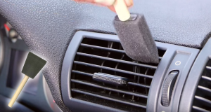 Using A Foam Pain Brush To Clean The Air Ducts